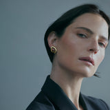 Maria Curved Gold Earrings