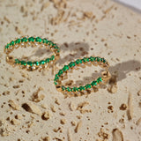 Small Shifted Emerald Shaker Hoops
