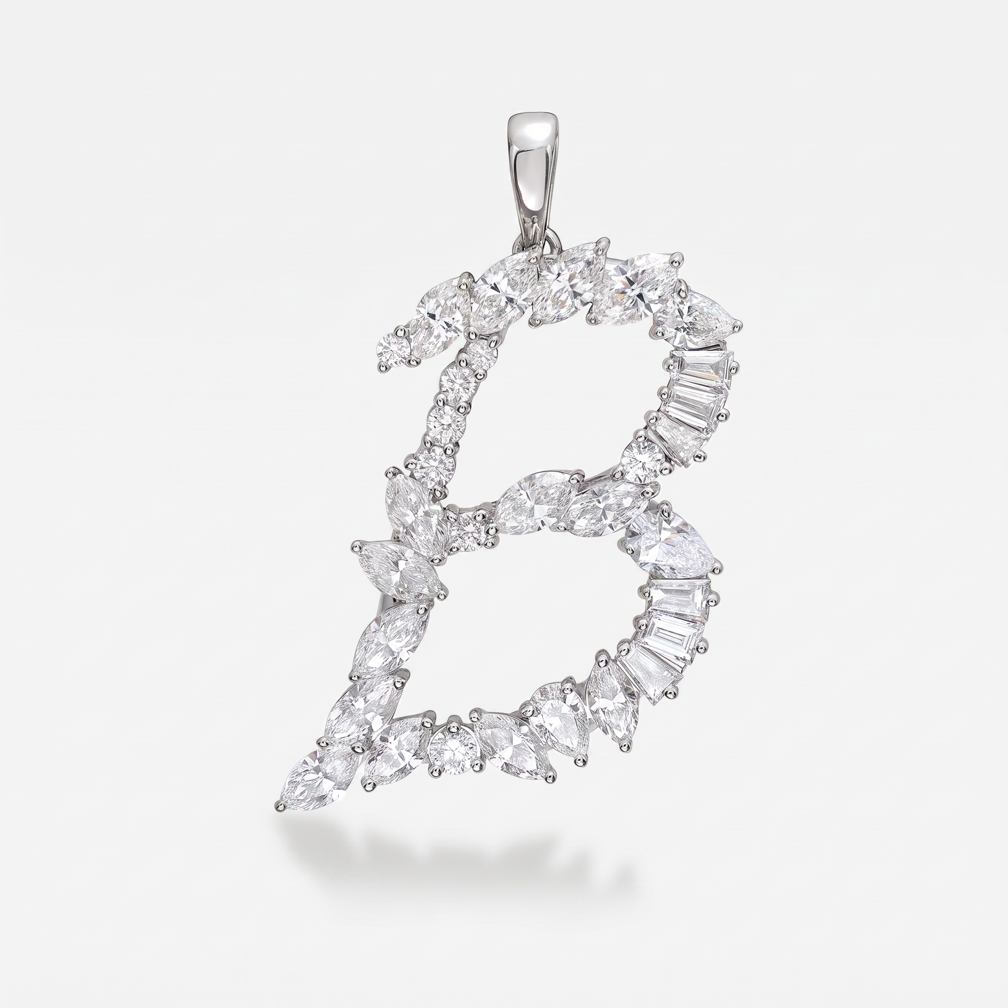 A mixed cut diamond B initial
