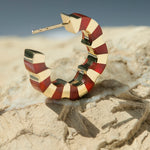 Carnelian gold hoops designed by Isabel Delgado