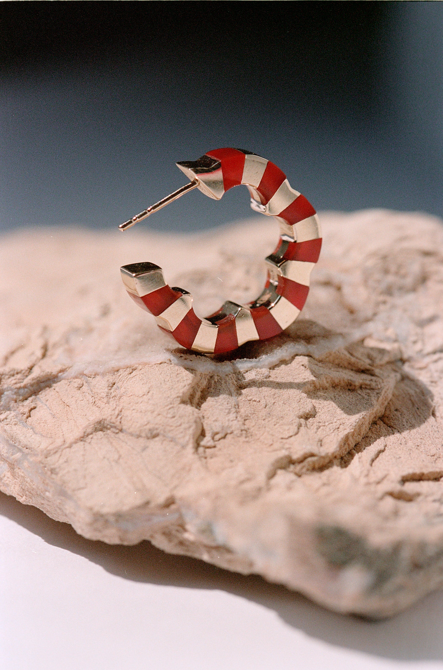 carnelian hoops designed by Isabel Delgado