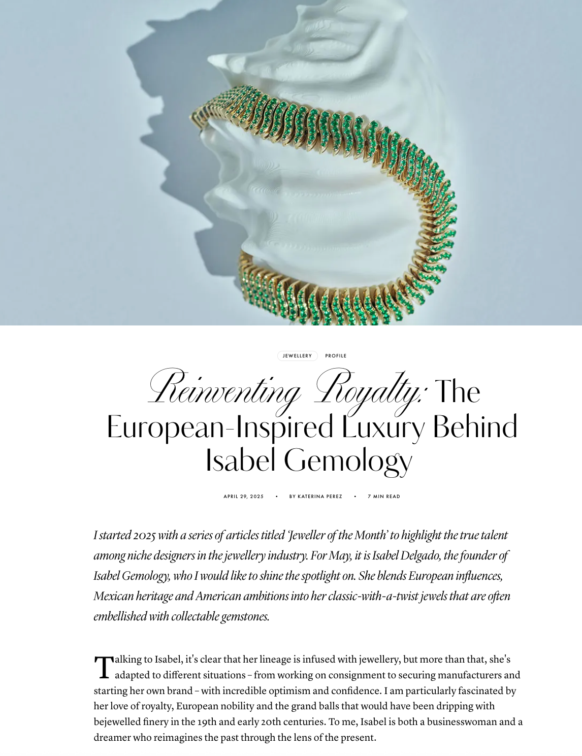 Isabel delgado featured in article written by Katerina Perez