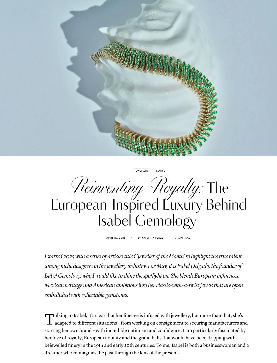 Isabel delgado featured in article written by Katerina Perez