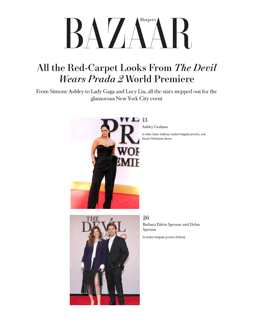 celebrities Ashley Graham and Barbara Palvin wear Isabel Delgado