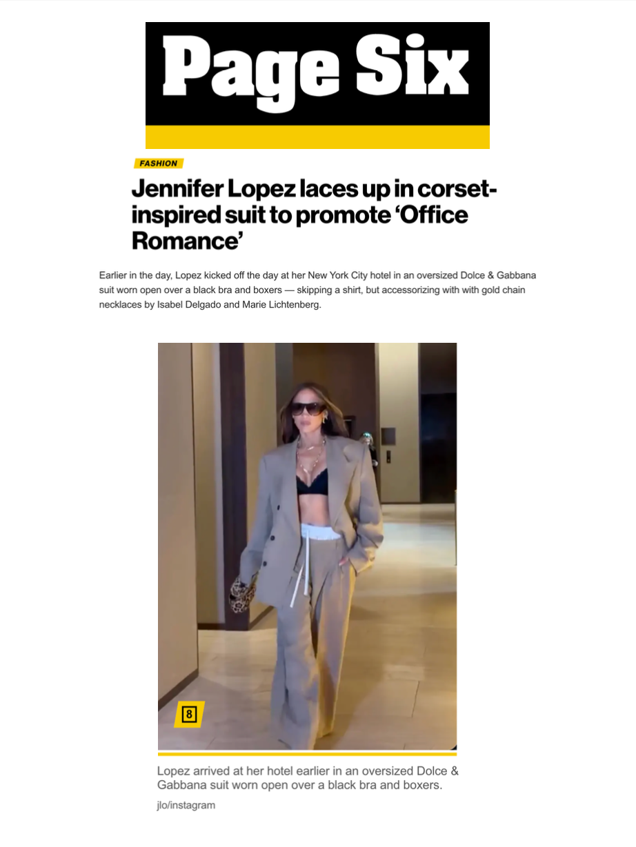 Jeniffer Lopez wears Isabel delgado jewelry in NYC