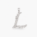mixed cut diamond initial forming letter L