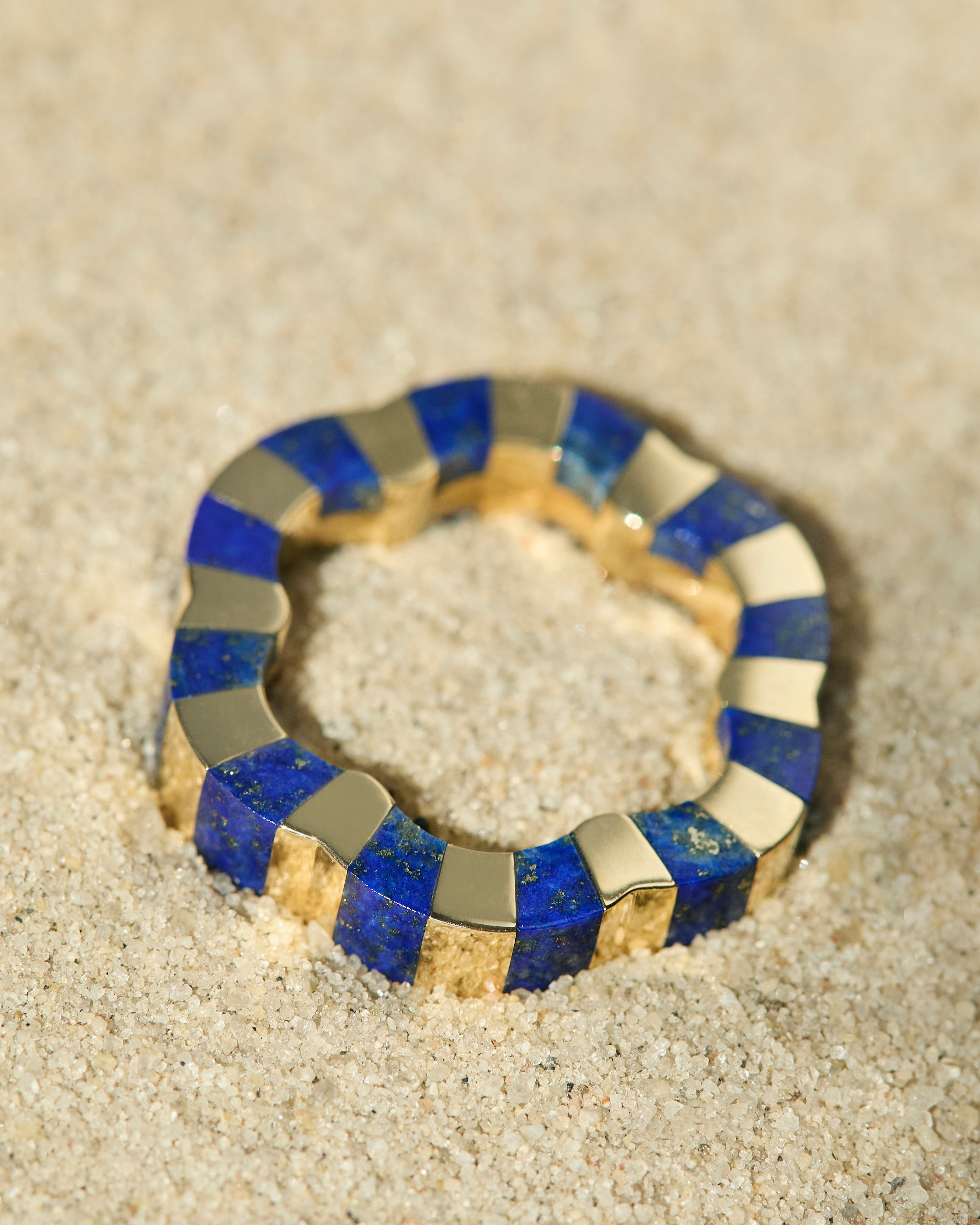Carved Lapis Lazuli ring from the Sofia collection