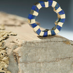 Lapis Lazuli flower shaped ring designed by Isabel Delgado from the Sofia collection