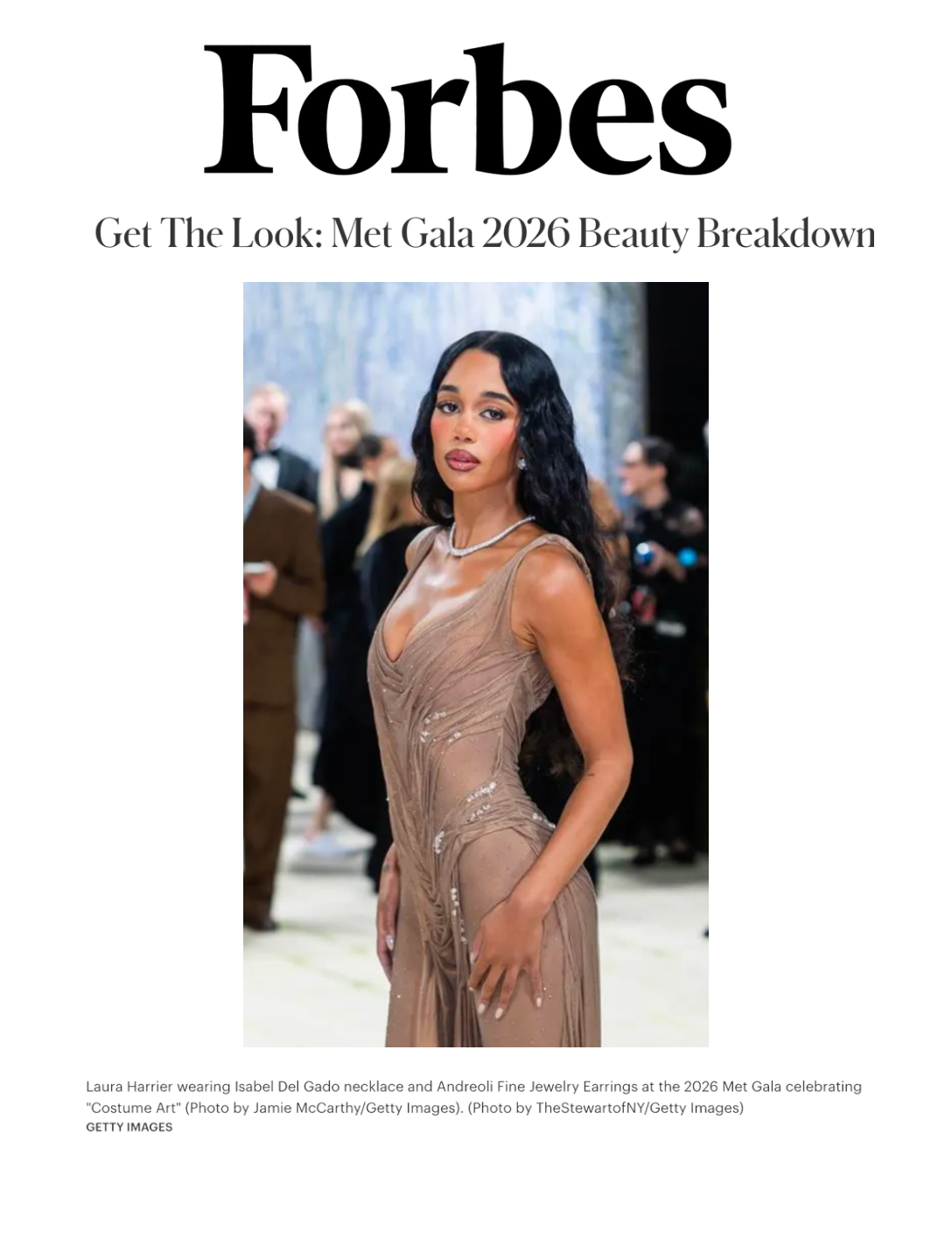 Laura Harrier wears Sophie diamond necklace for the Met Gala designed by Isabel Delgado
