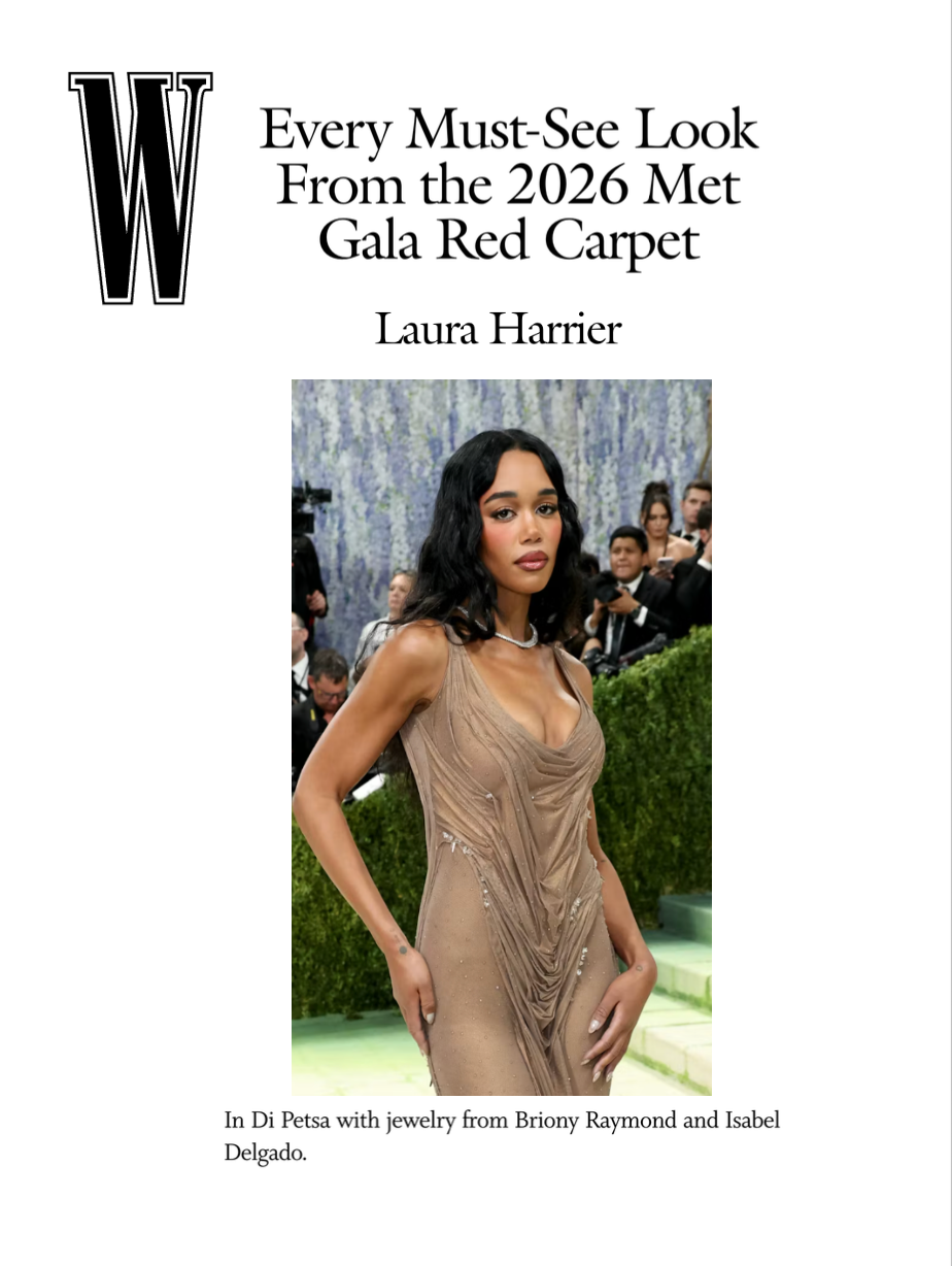 Laura Harrier wears Sophie diamond necklace for the Met Gala designed by Isabel Delgado