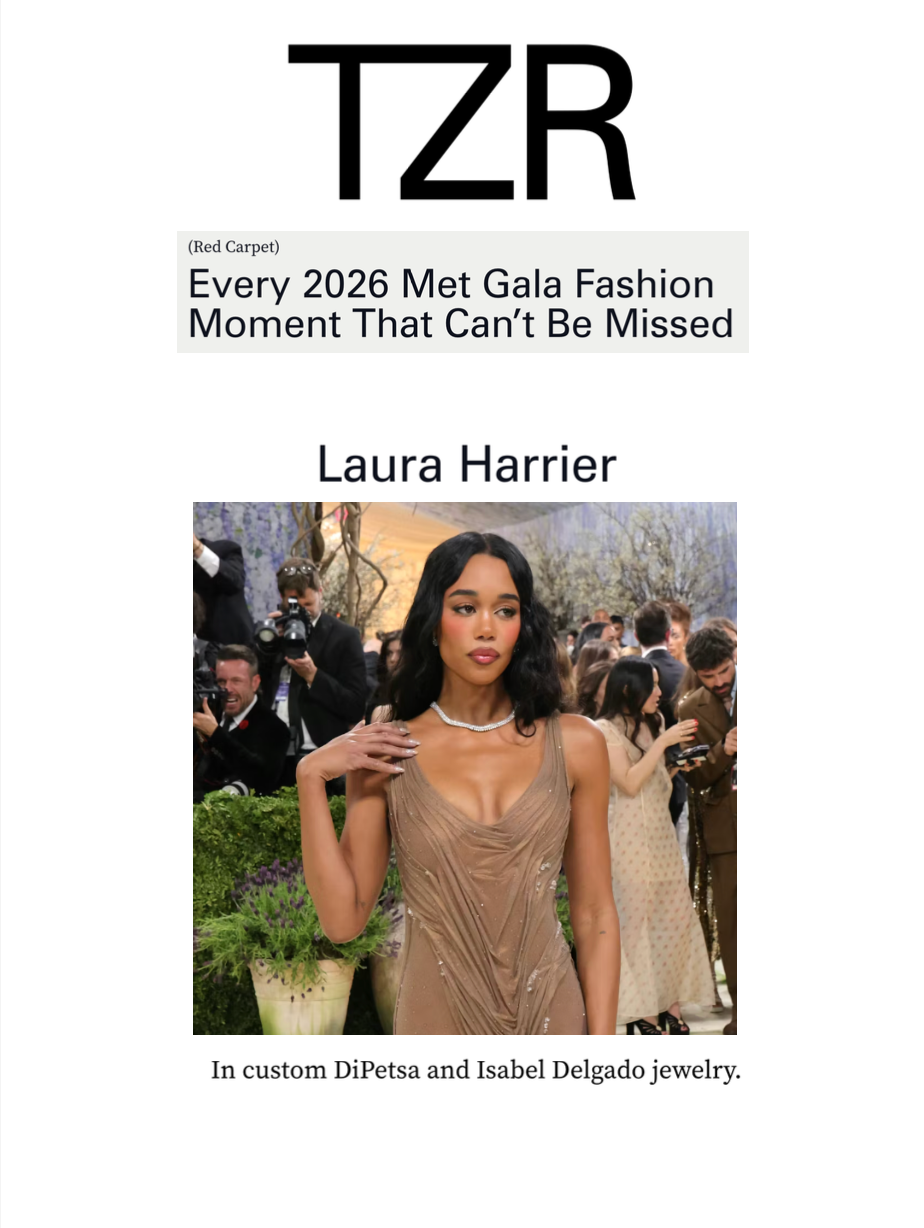 Laura Harrier wears Sophie diamond necklace for the Met Gala designed by Isabel Delgado