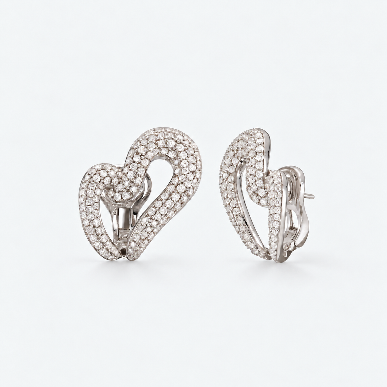 twisted shaped diamond earrings