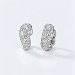 wave diamond earrings with scattered diamonds