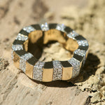 Isabel Delgado designed flower ring set with diamonds