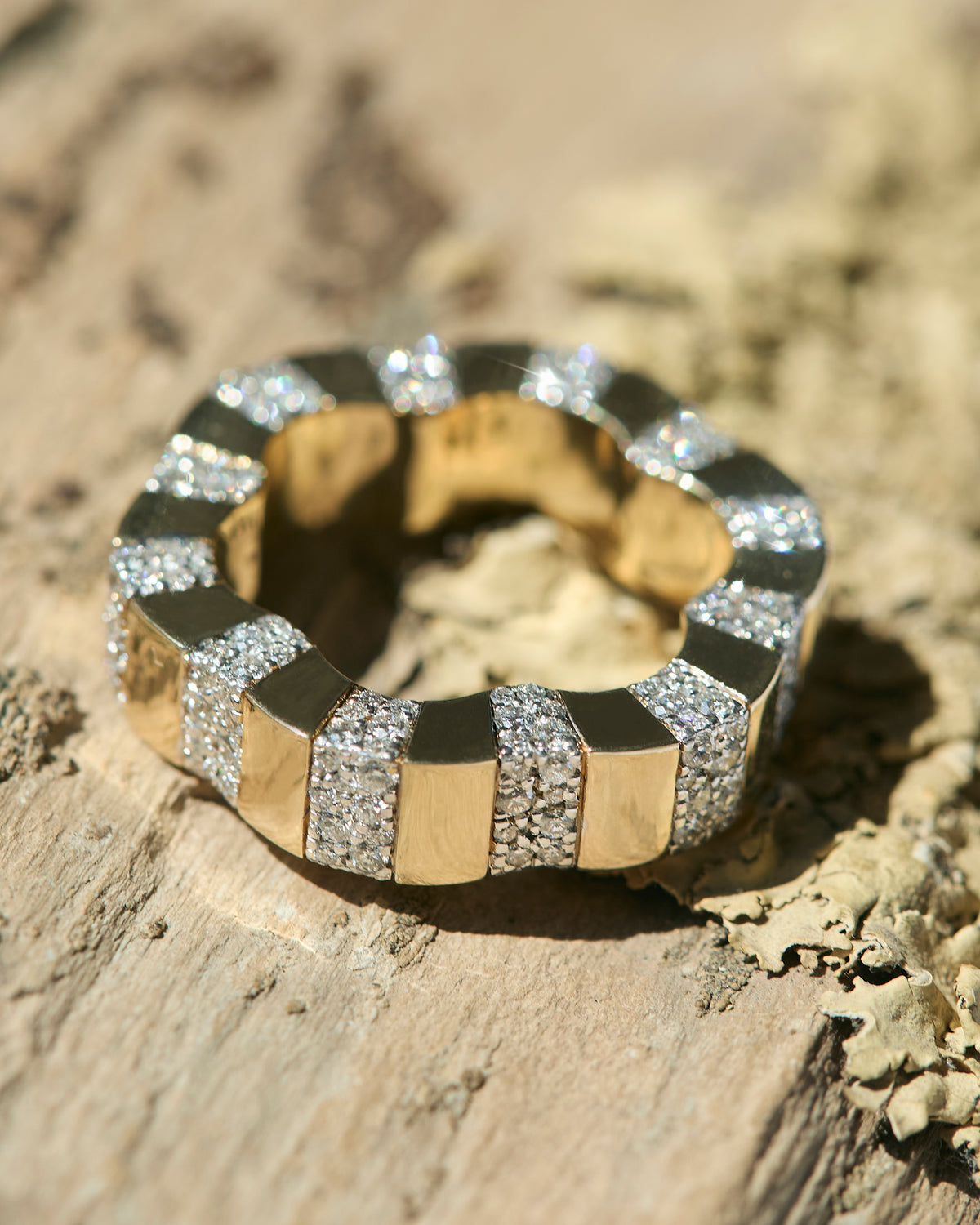 Isabel Delgado designed flower ring set with diamonds