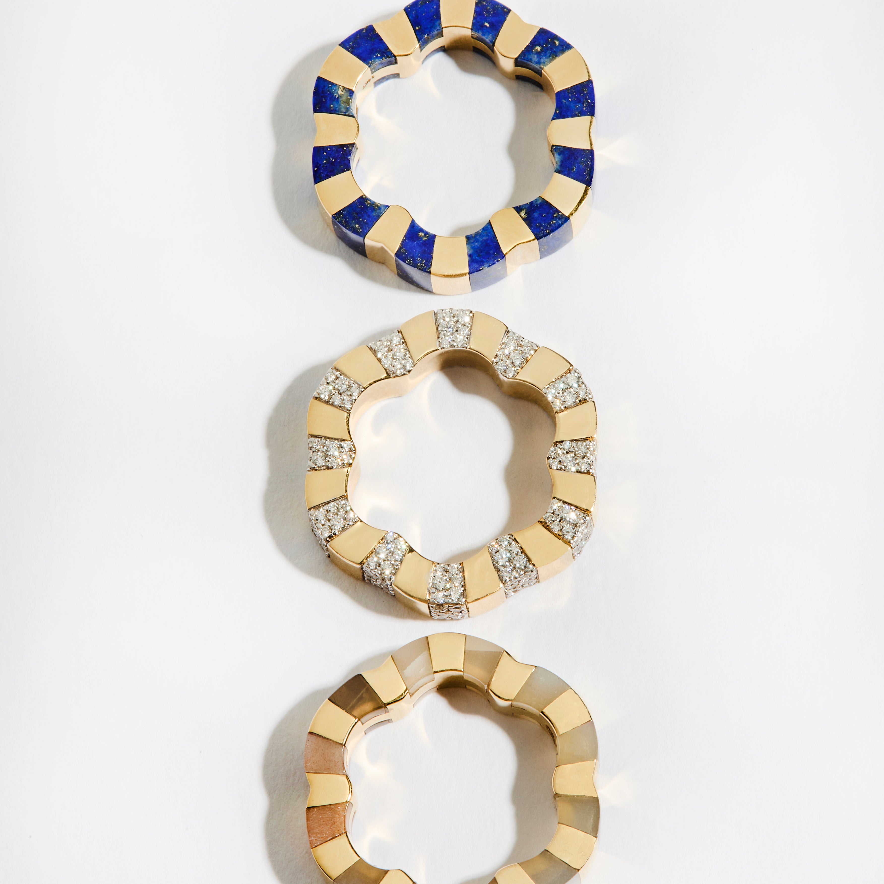 carved gemstone rings designed by Isabel Delgado