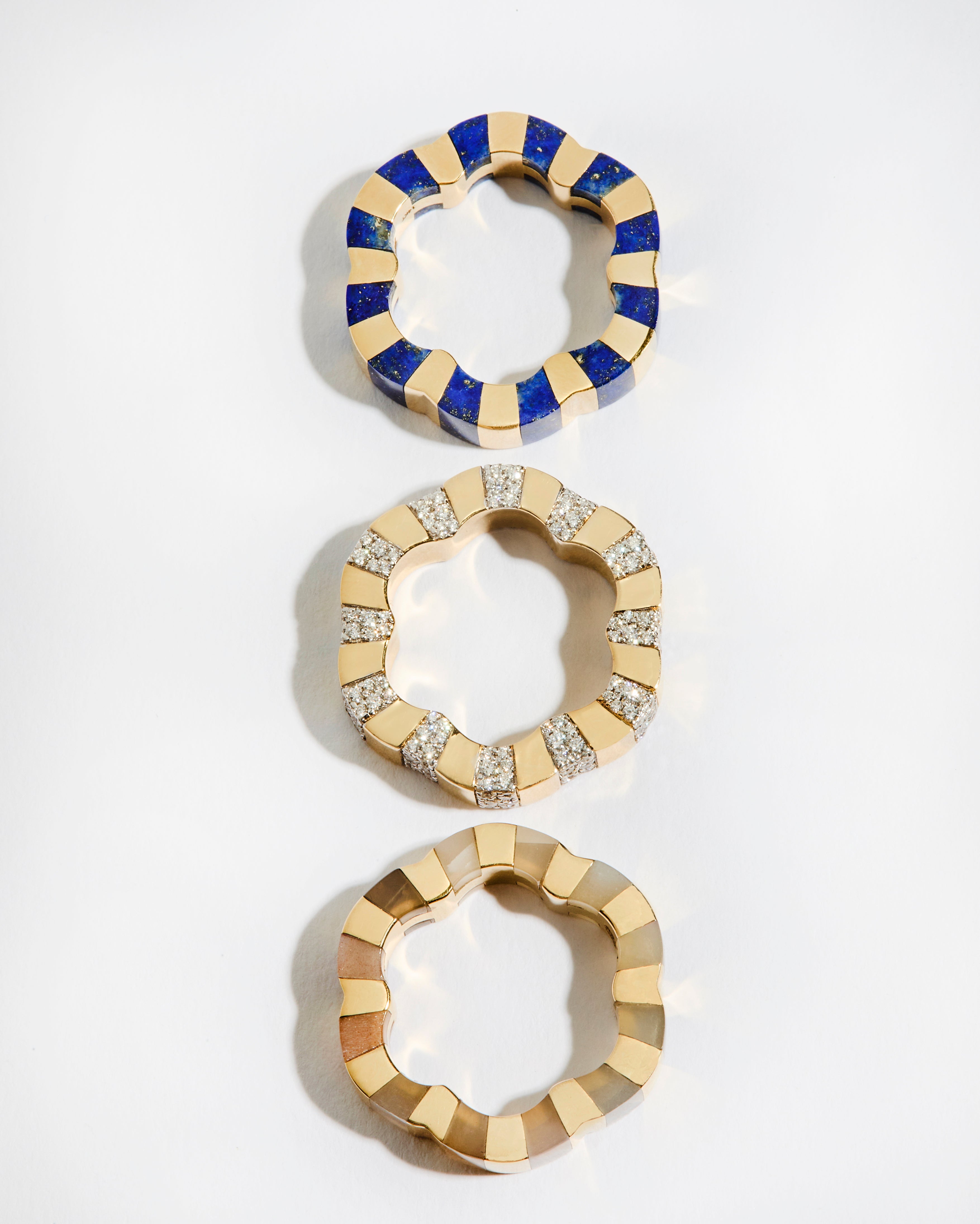 carved gemstone rings designed by Isabel Delgado