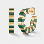 Green agate and gold hoops