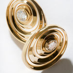 Spiral studs designed with a knife edge design used in Isabel Delgados designs