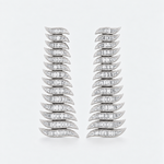 long baguette cut diamond earrings in curved shapes