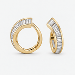 baguette spirals in yellow gold earrings