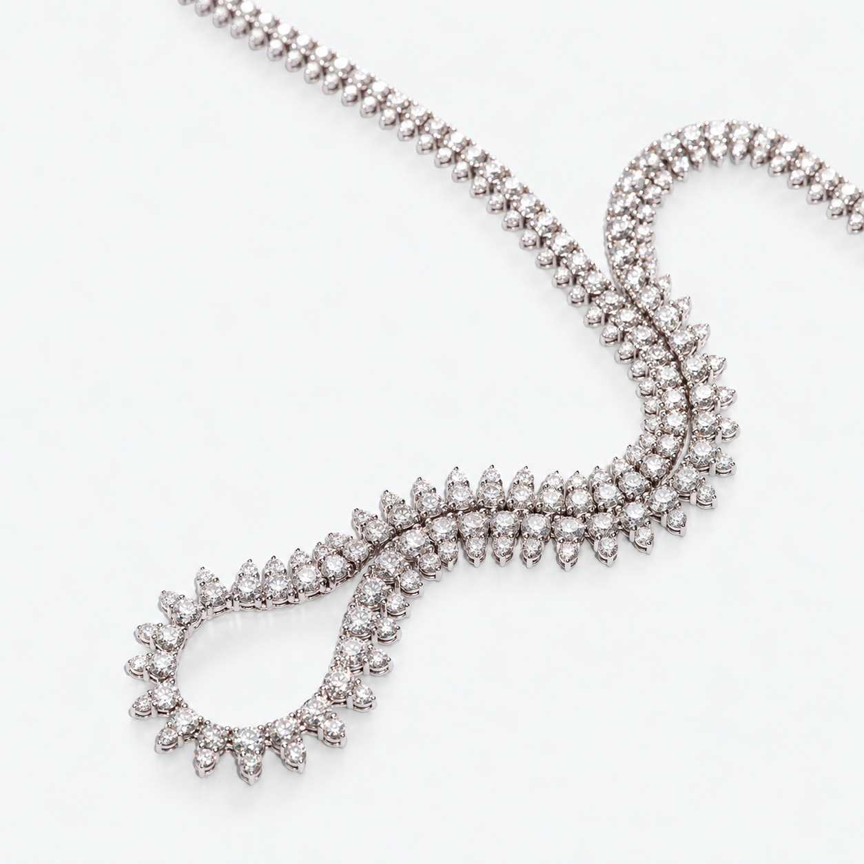 graduated diamond shaker necklace