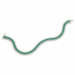 emerald and diamond bracelet in white gold