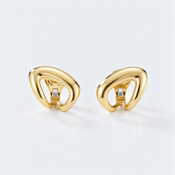 Maria Curved Gold Earrings