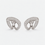 curved diamond earrings with diamonds