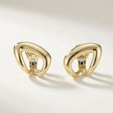 Maria Curved Gold Earrings